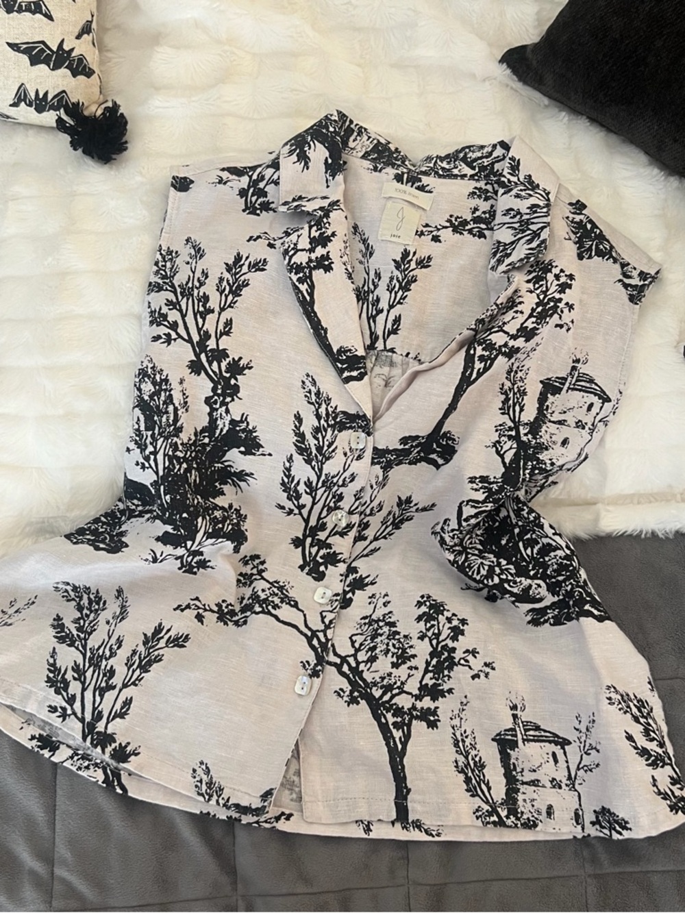 joie womens 100% linen top